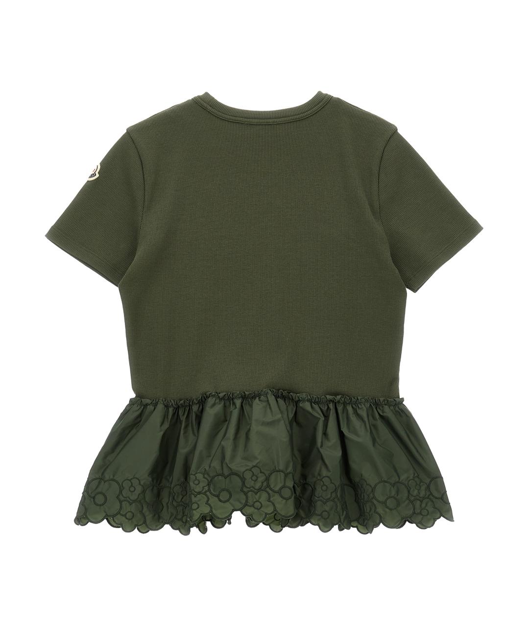 MONCLER ENFANT Зеленый хлопковый детская футболка / топ, фото 2