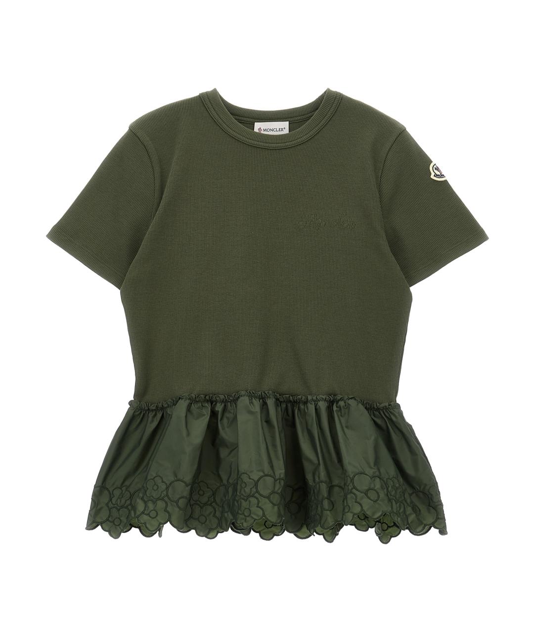 MONCLER ENFANT Зеленый хлопковый детская футболка / топ, фото 1