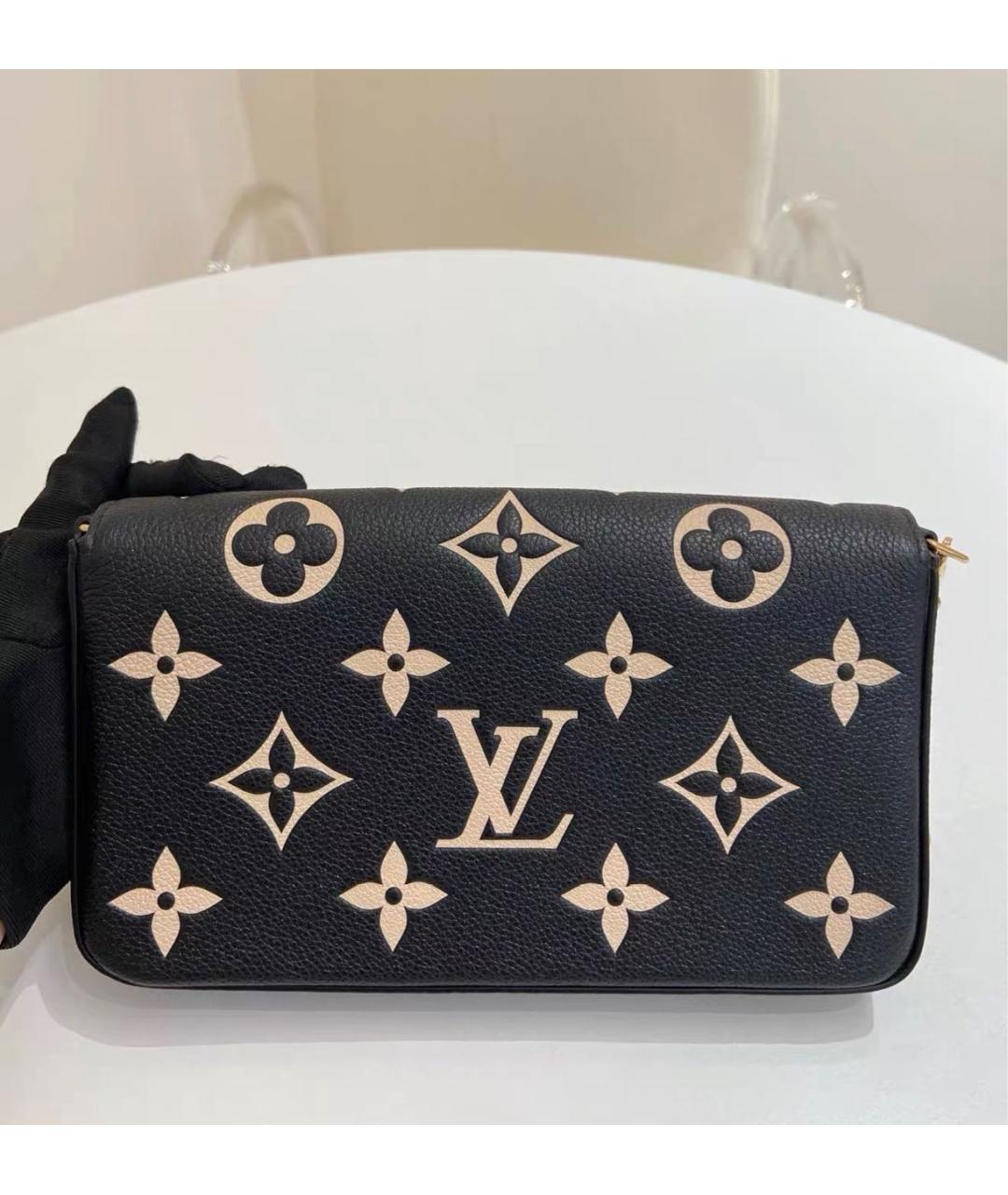 LOUIS VUITTON Черная кожаная сумка через плечо, фото 2