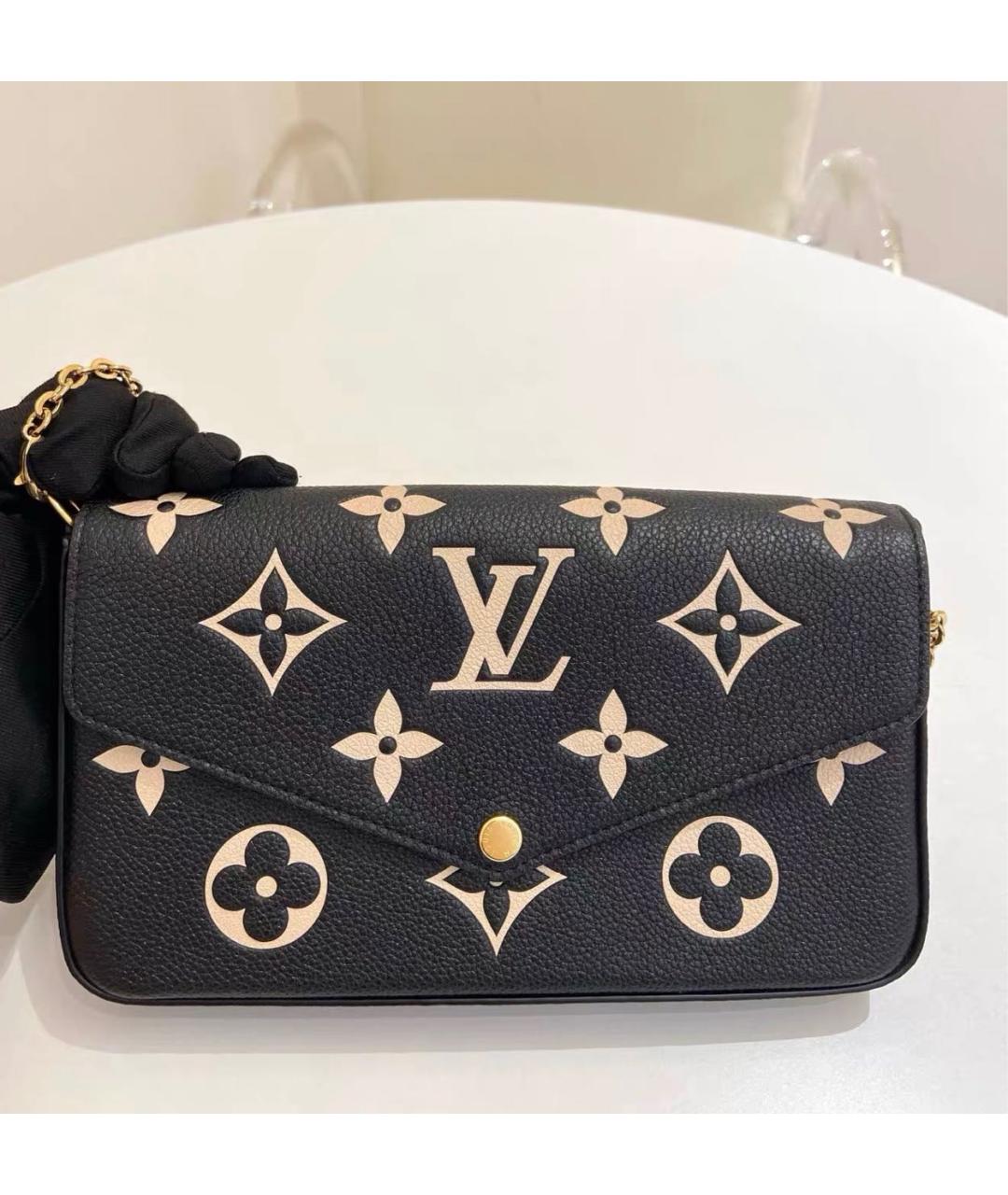 LOUIS VUITTON Черная кожаная сумка через плечо, фото 8