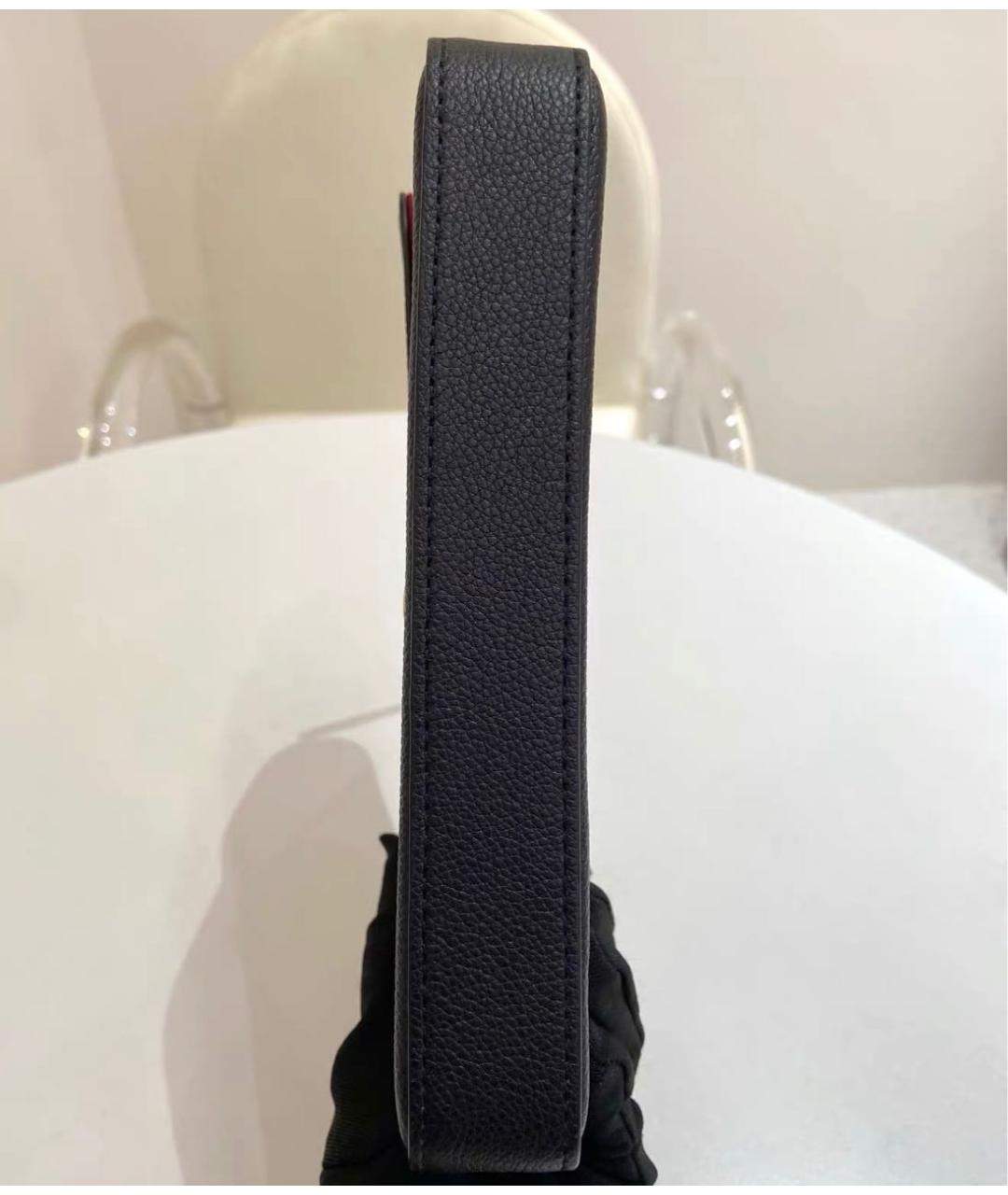 LOUIS VUITTON Черная кожаная сумка через плечо, фото 5