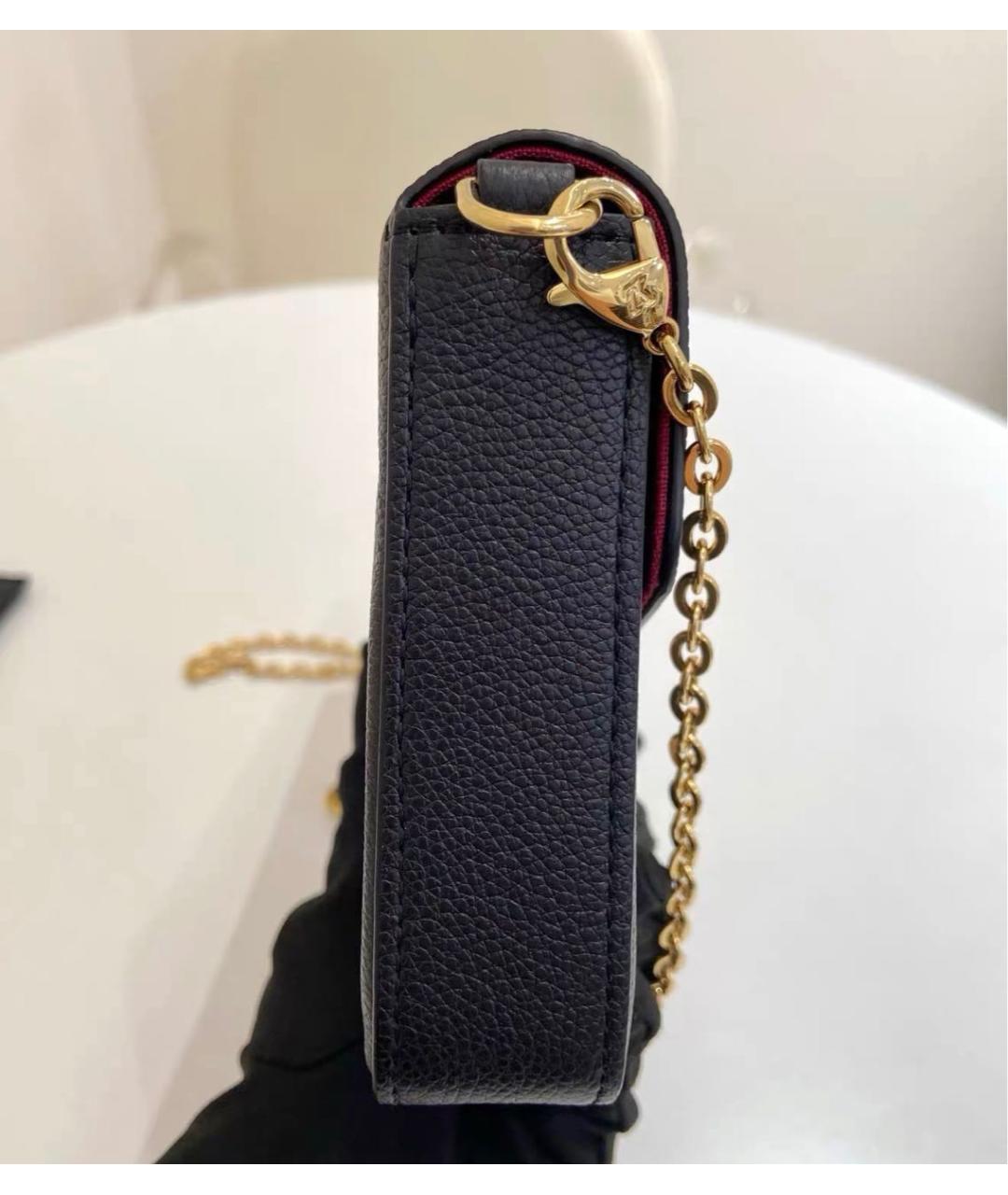 LOUIS VUITTON Черная кожаная сумка через плечо, фото 3