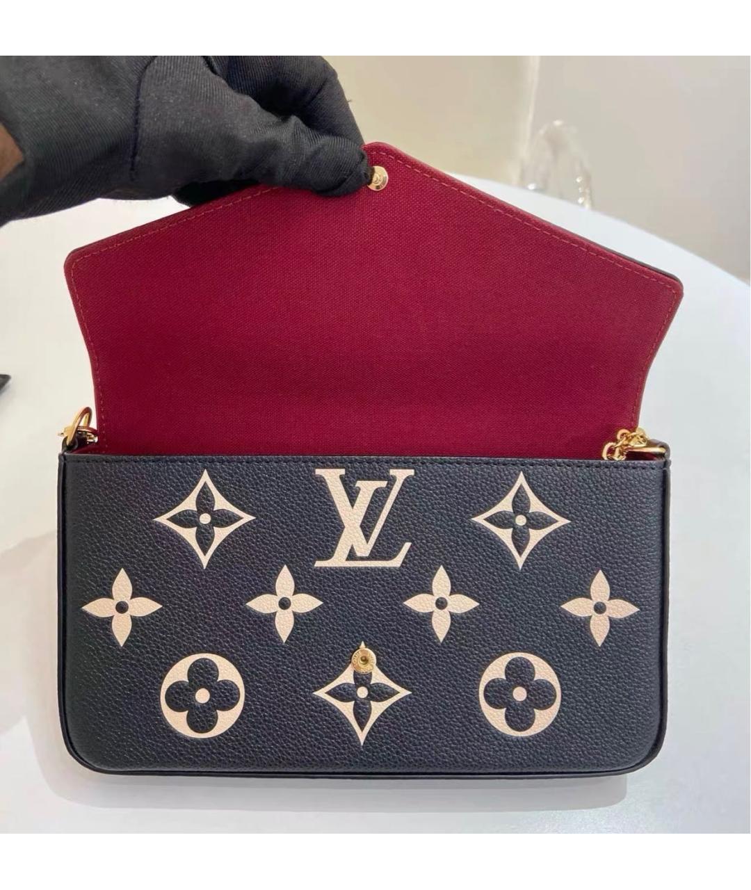 LOUIS VUITTON Черная кожаная сумка через плечо, фото 6
