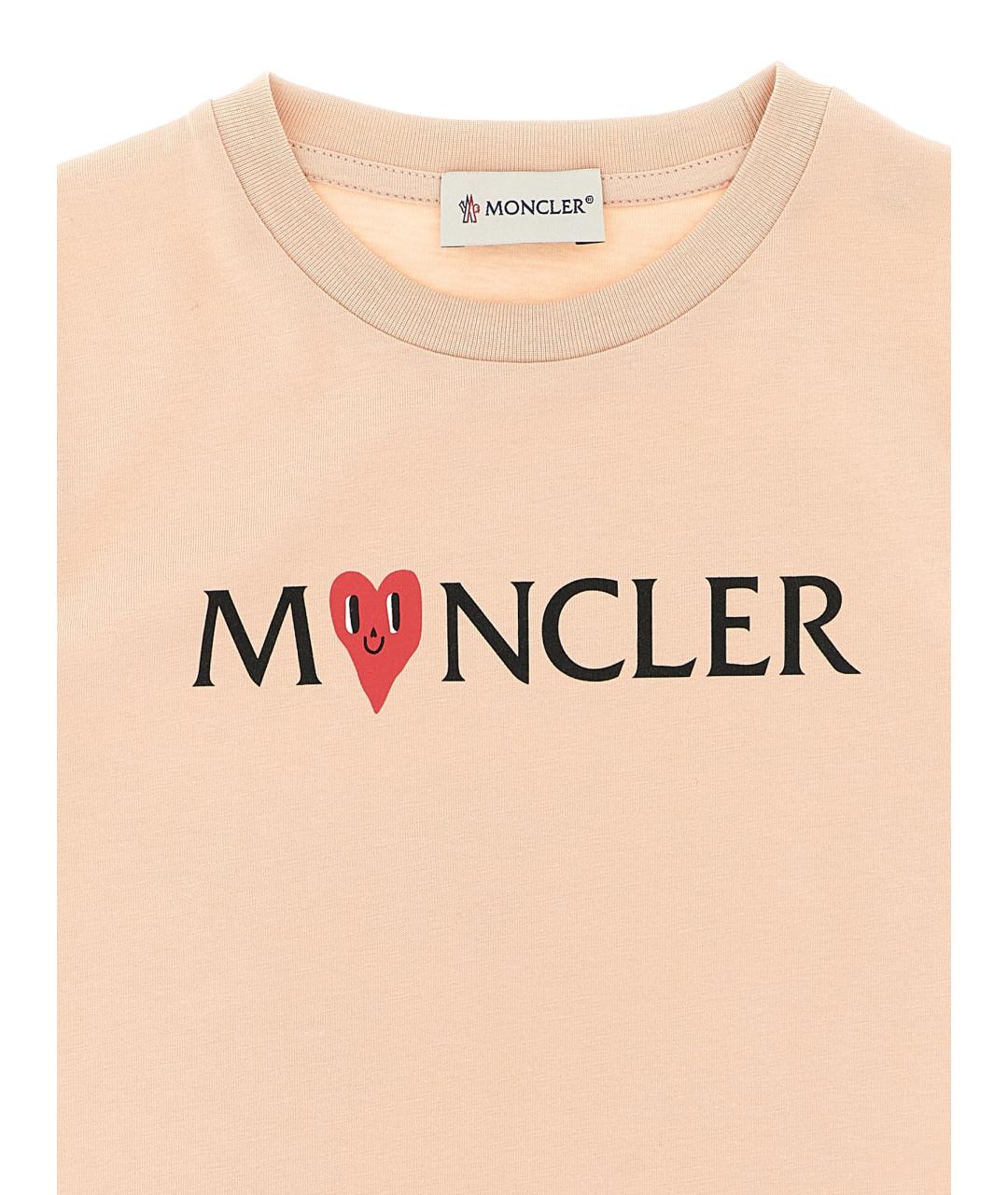 MONCLER ENFANT Розовый хлопковый детская футболка / топ, фото 3