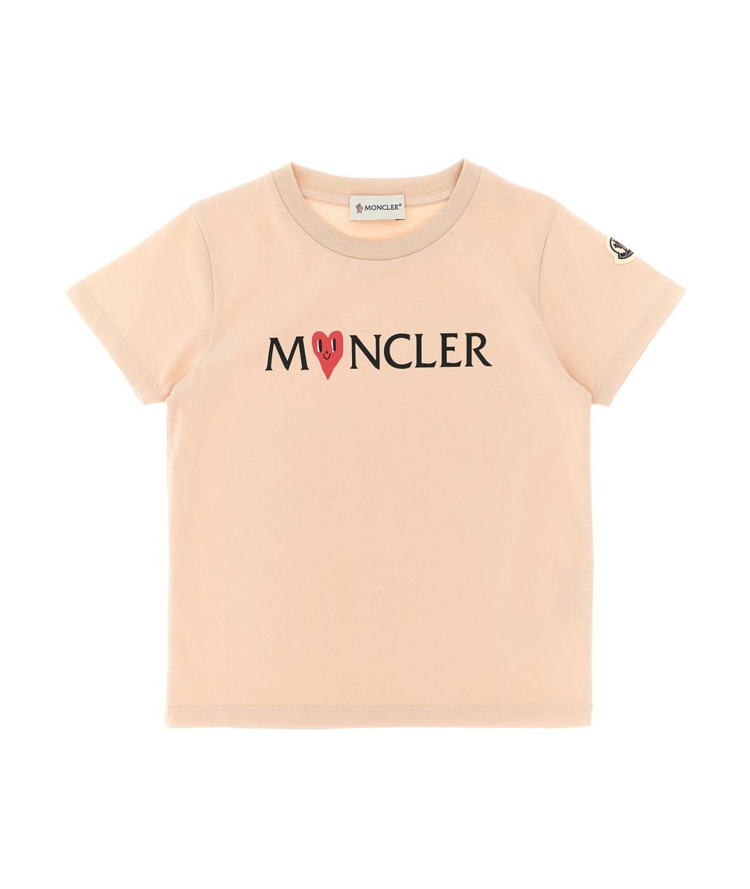 MONCLER ENFANT Розовый хлопковый детская футболка / топ, фото 1