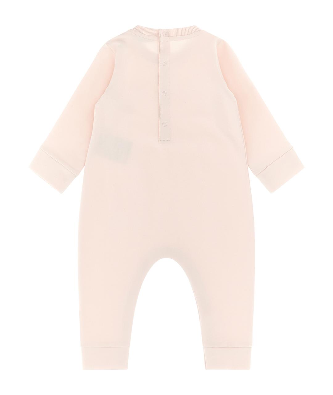 MONCLER ENFANT Розовый хлопковый боди/ползунок, фото 2