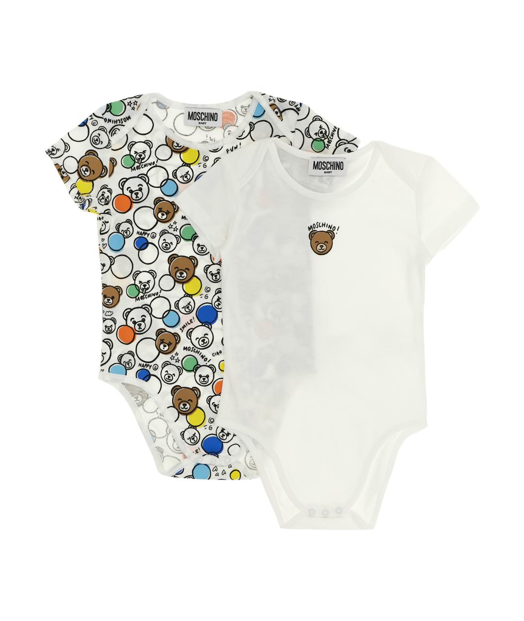 MOSCHINO BABY Мульти хлопковый боди/ползунок, фото 1