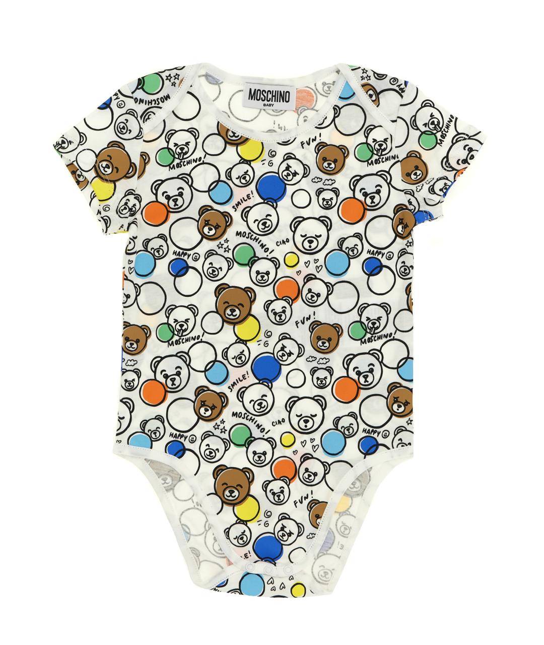 MOSCHINO BABY Мульти хлопковый боди/ползунок, фото 2