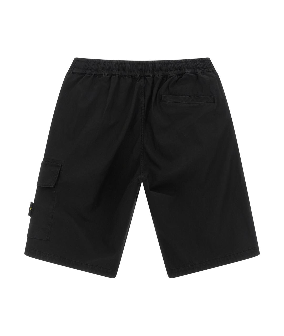 STONE ISLAND JUNIOR Черные хлопковые брюки и шорты, фото 2