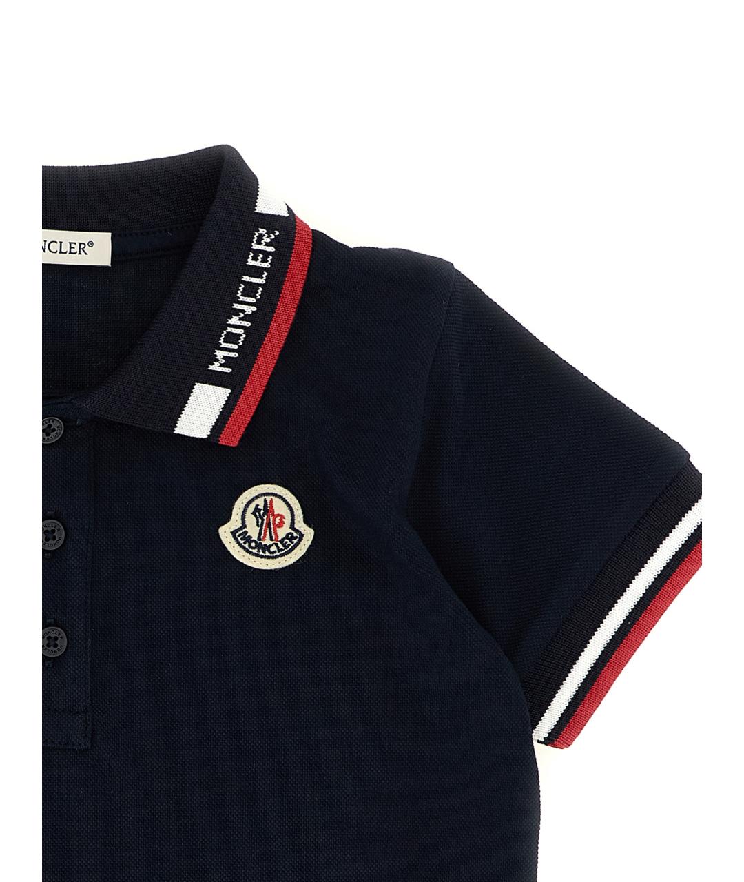 MONCLER ENFANT Темно-синяя хлопковая детская футболка, фото 3