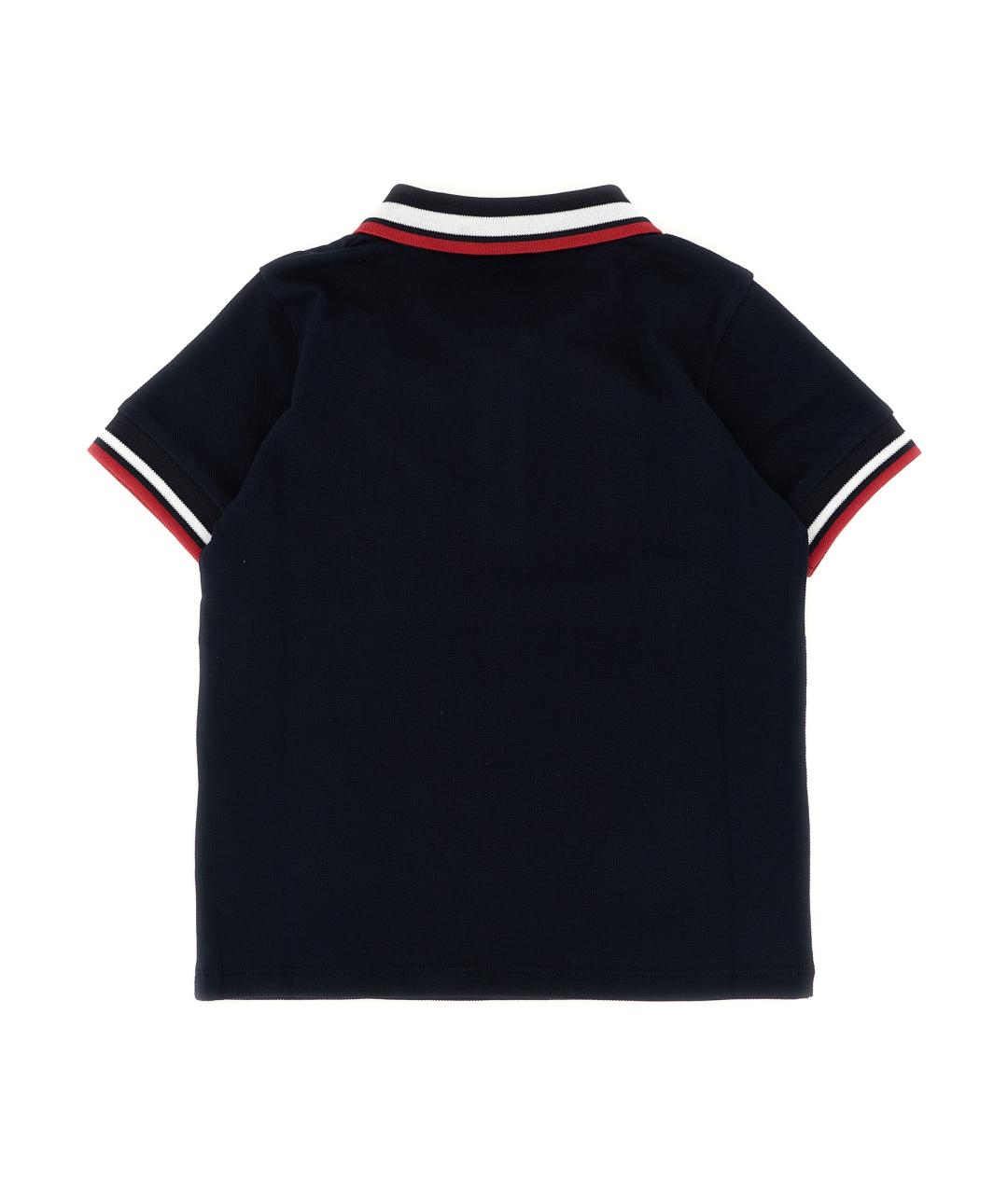 MONCLER ENFANT Темно-синяя хлопковая детская футболка, фото 2