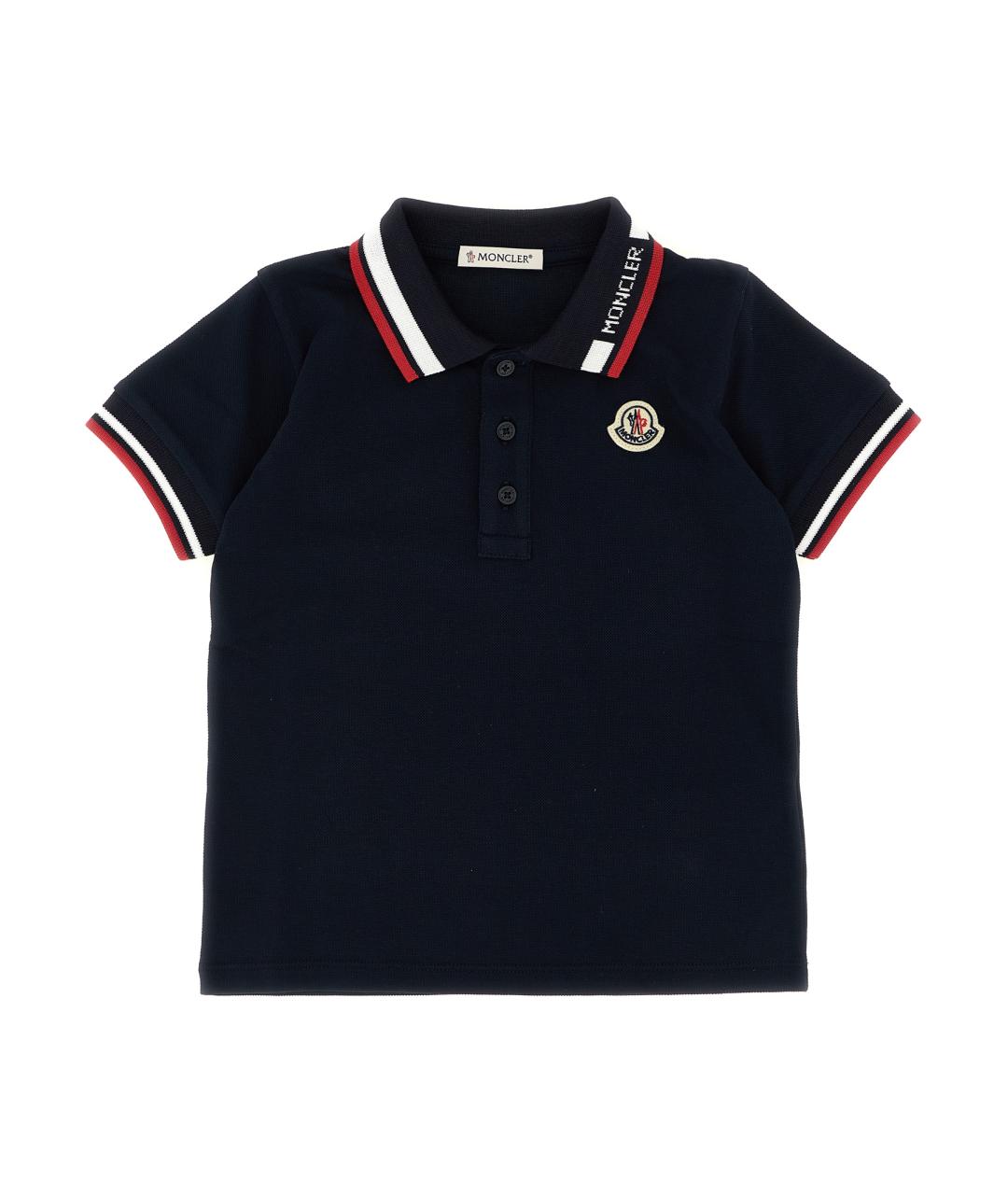 MONCLER ENFANT Темно-синяя хлопковая детская футболка, фото 1