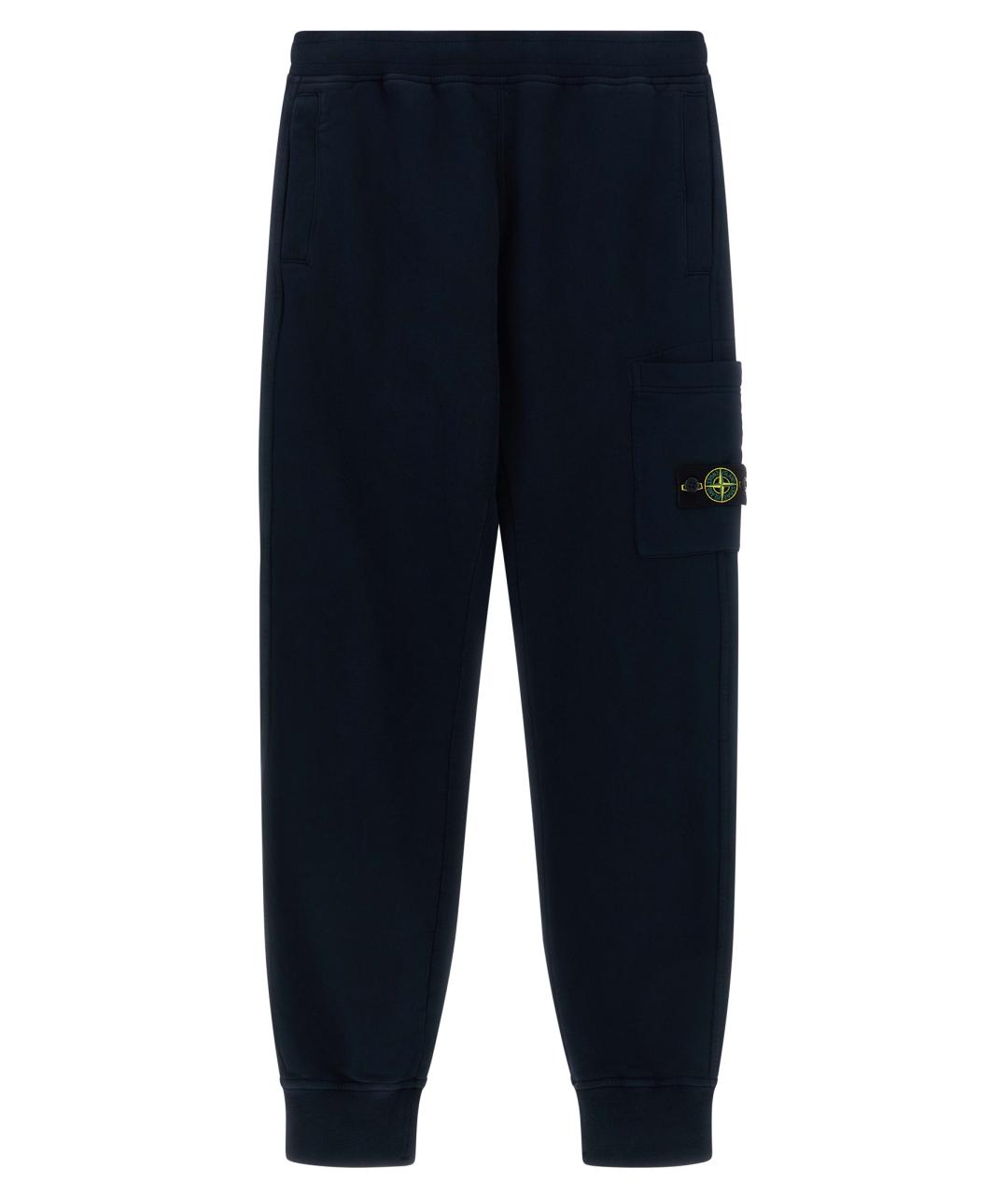 STONE ISLAND JUNIOR Темно-синие хлопковые брюки и шорты, фото 1