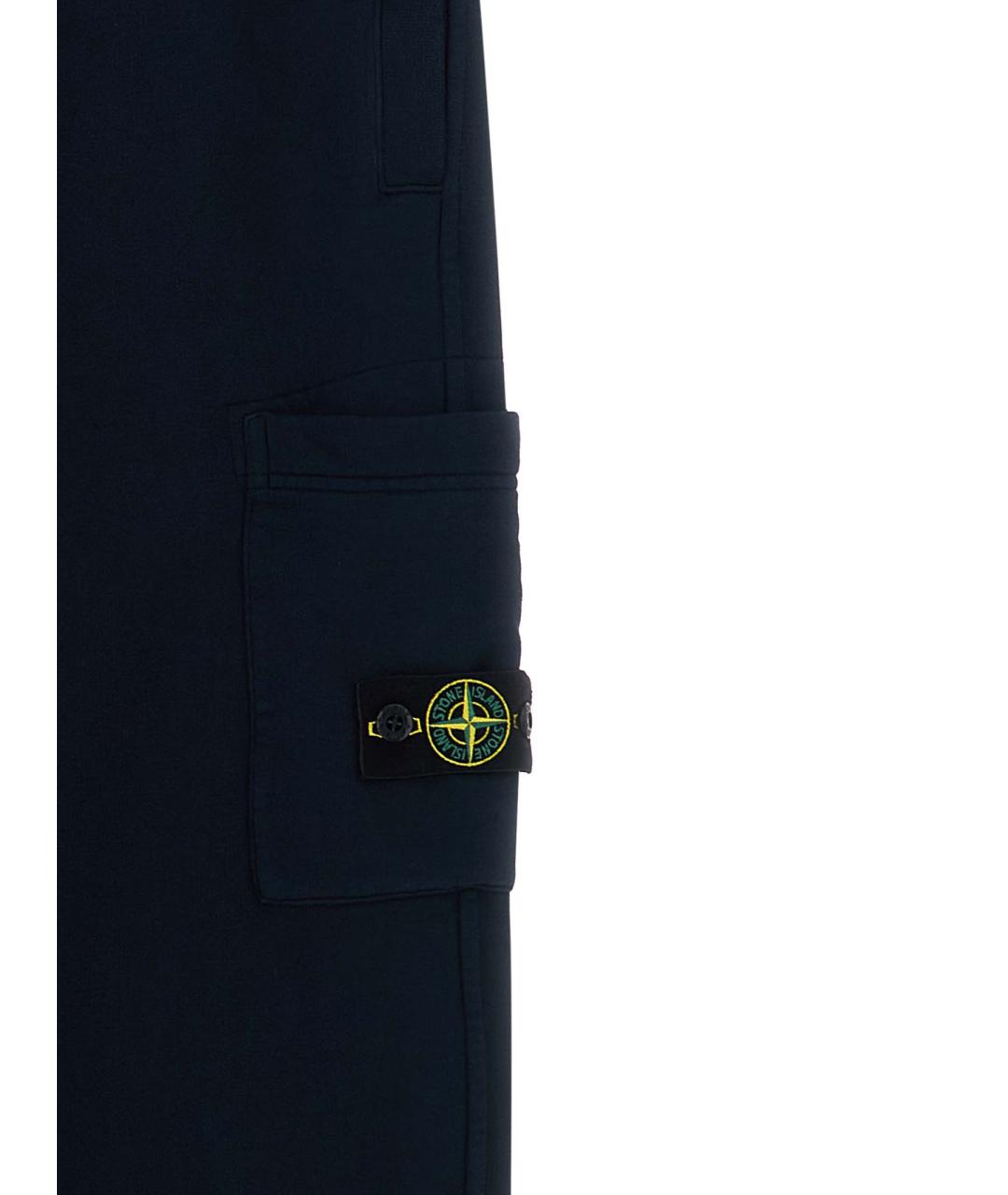 STONE ISLAND JUNIOR Темно-синие хлопковые брюки и шорты, фото 3