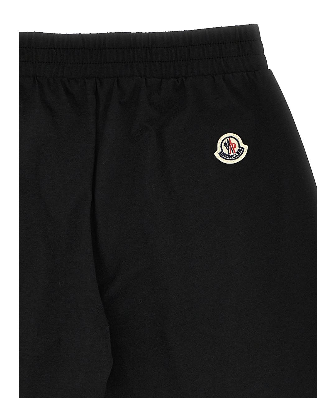 MONCLER ENFANT Черные хлопковые брюки и шорты, фото 3