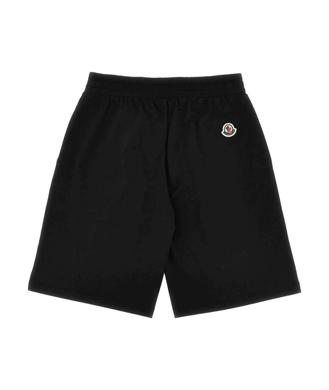 MONCLER ENFANT Черные хлопковые брюки и шорты, фото 2
