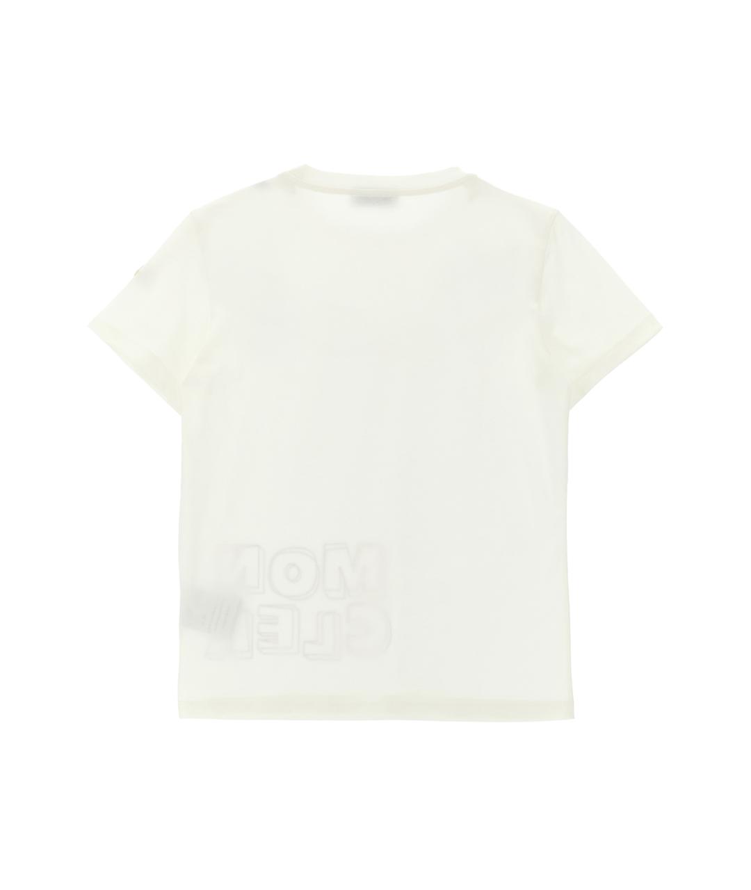 MONCLER ENFANT Белая хлопковая детская футболка, фото 2