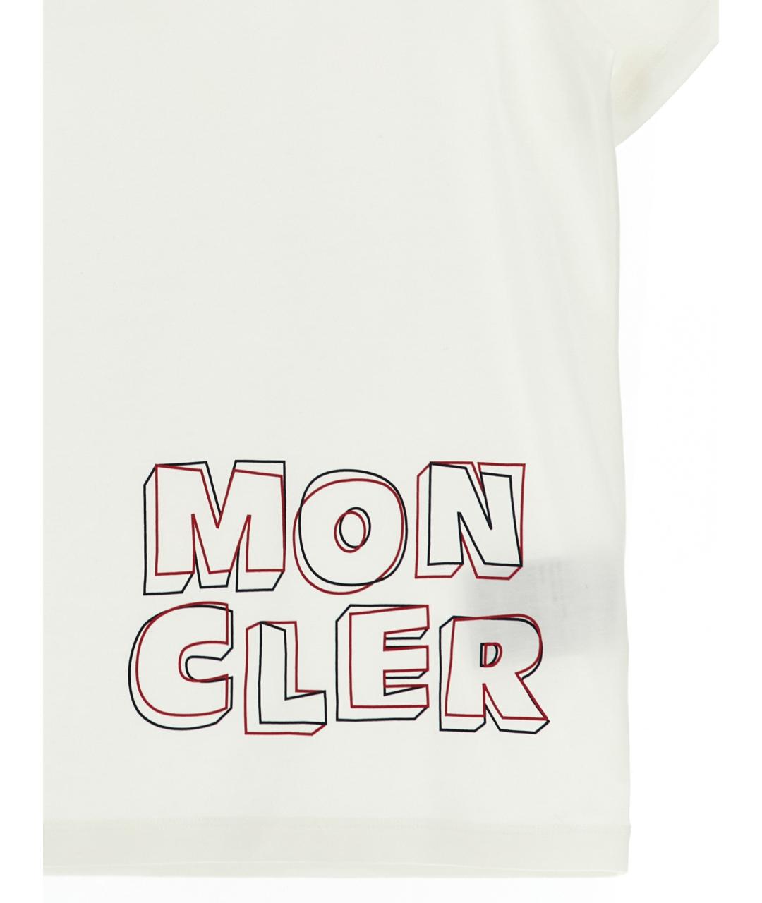 MONCLER ENFANT Белая хлопковая детская футболка, фото 3