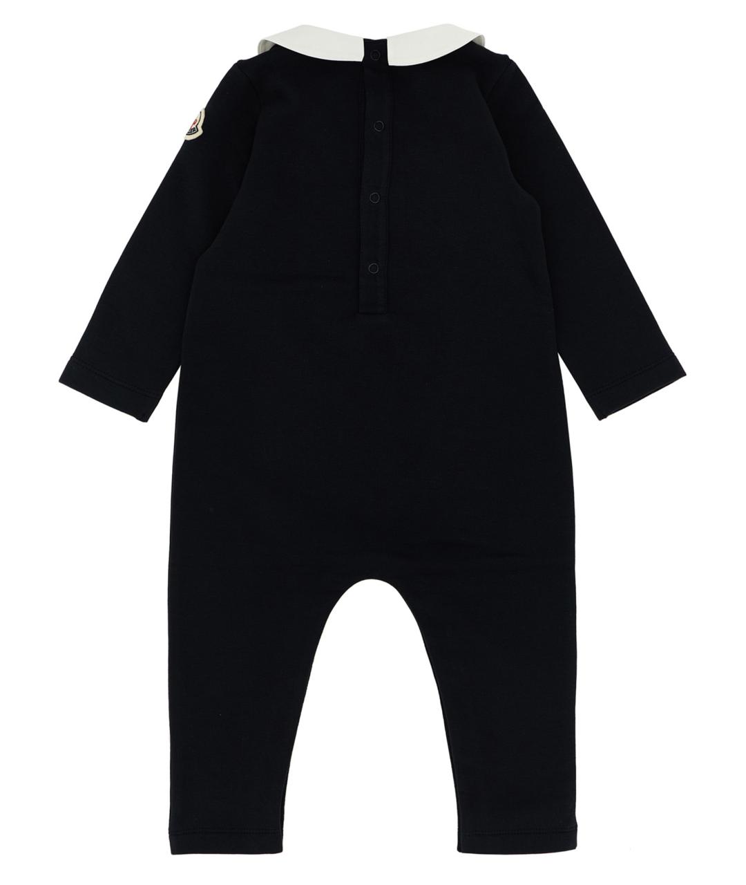 MONCLER ENFANT Черный хлопковый боди/ползунок, фото 2