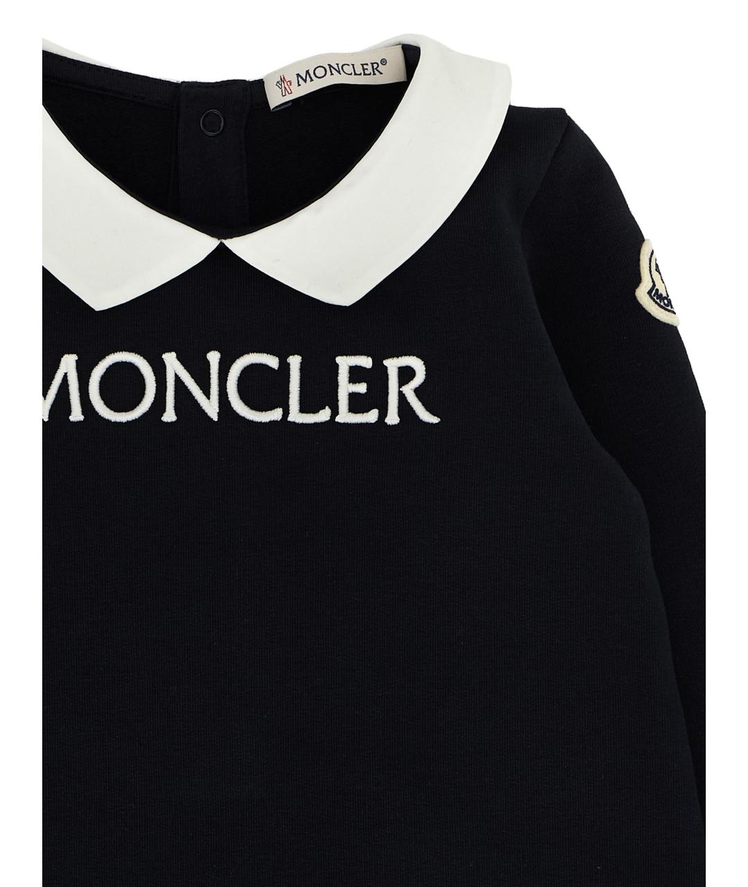 MONCLER ENFANT Черный хлопковый боди/ползунок, фото 3