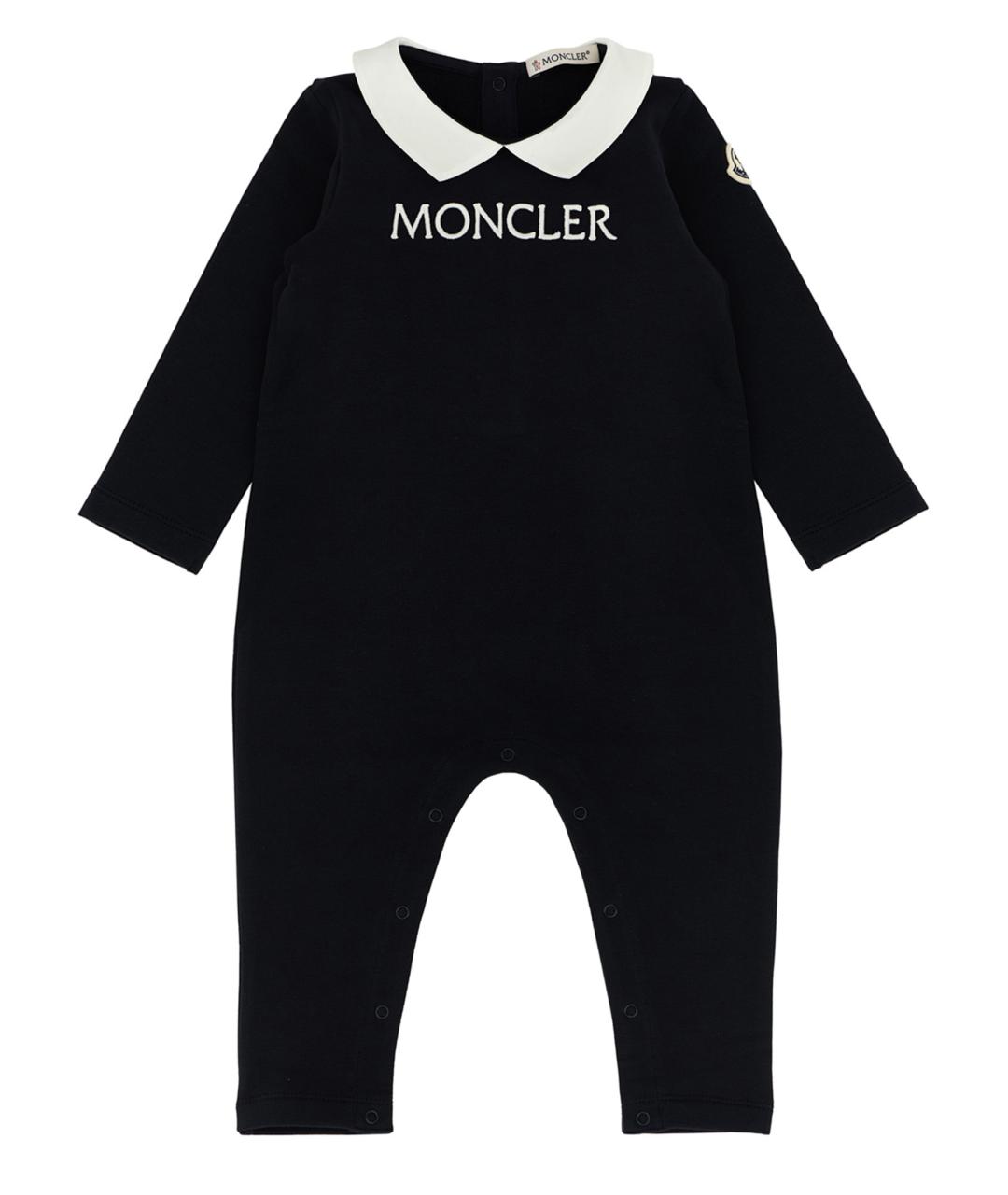 MONCLER ENFANT Черный хлопковый боди/ползунок, фото 1