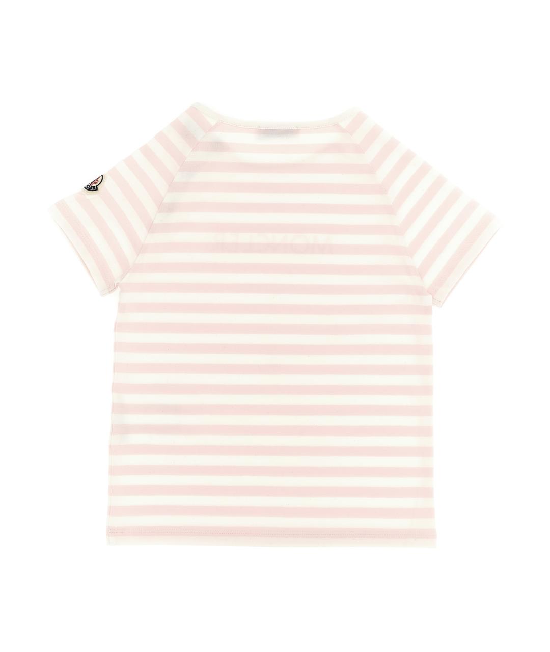 MONCLER ENFANT Розовый хлопковый футболка / топ, фото 2