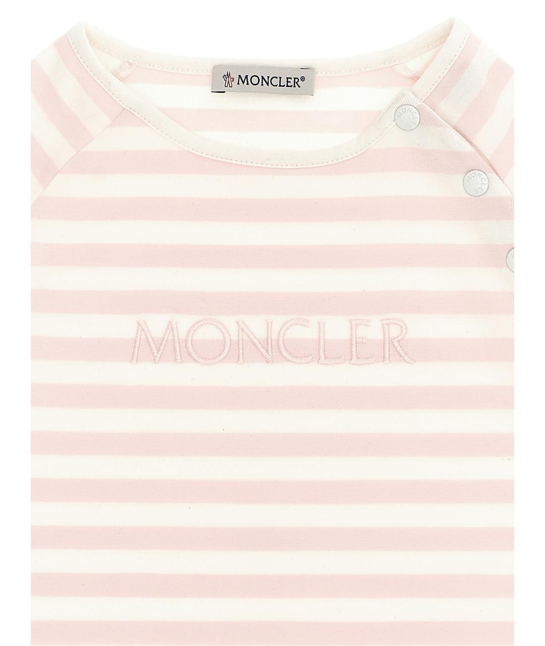 MONCLER ENFANT Розовый хлопковый футболка / топ, фото 3