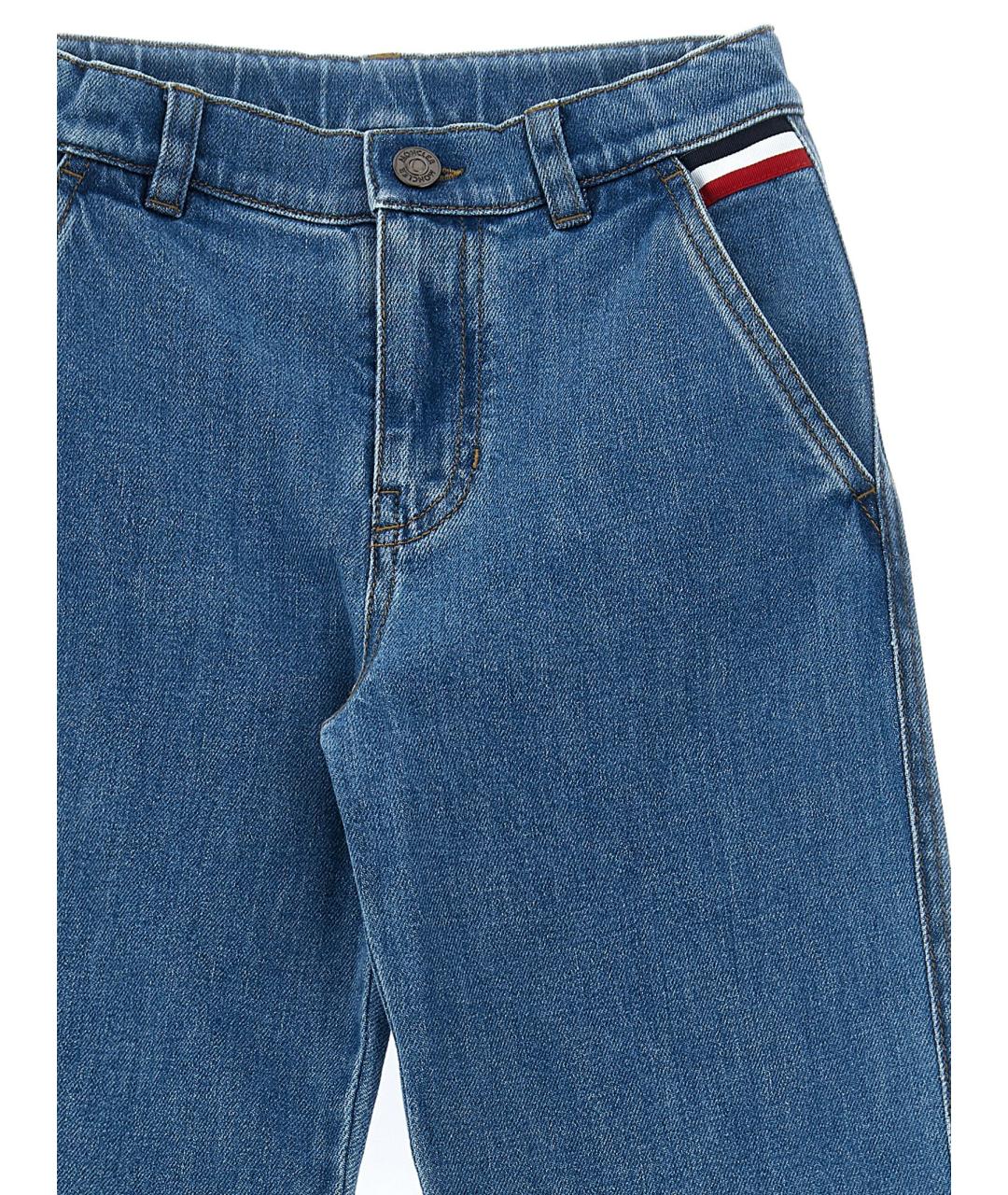 MONCLER ENFANT Синие хлопковые детские джинсы, фото 3