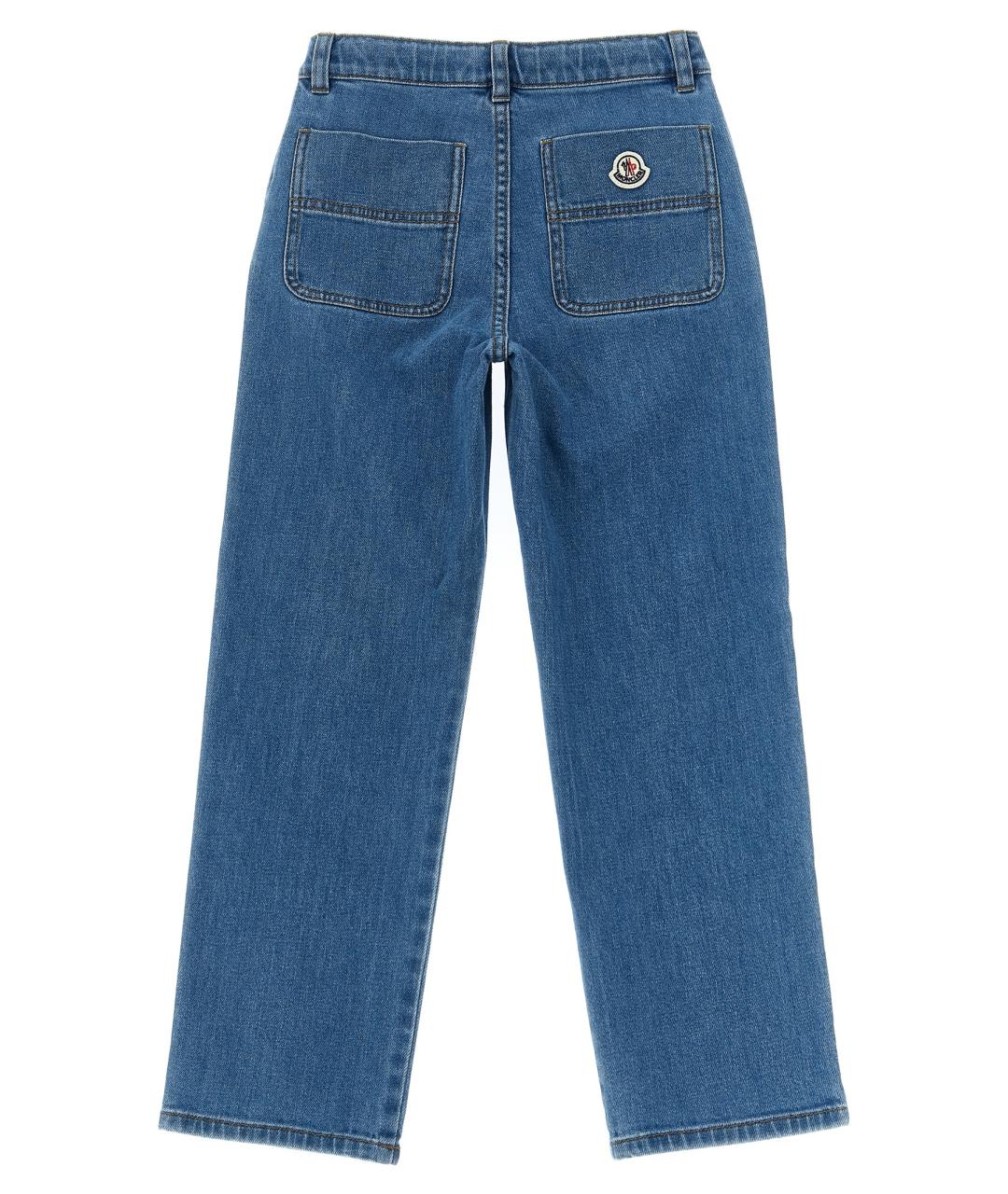 MONCLER ENFANT Синие хлопковые детские джинсы, фото 2