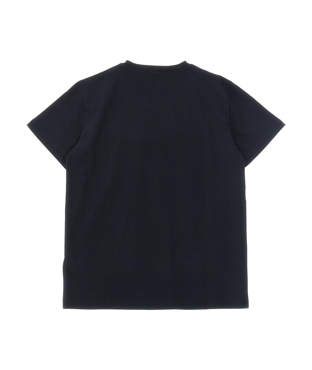 MONCLER ENFANT Темно-синяя хлопковая детская футболка, фото 2