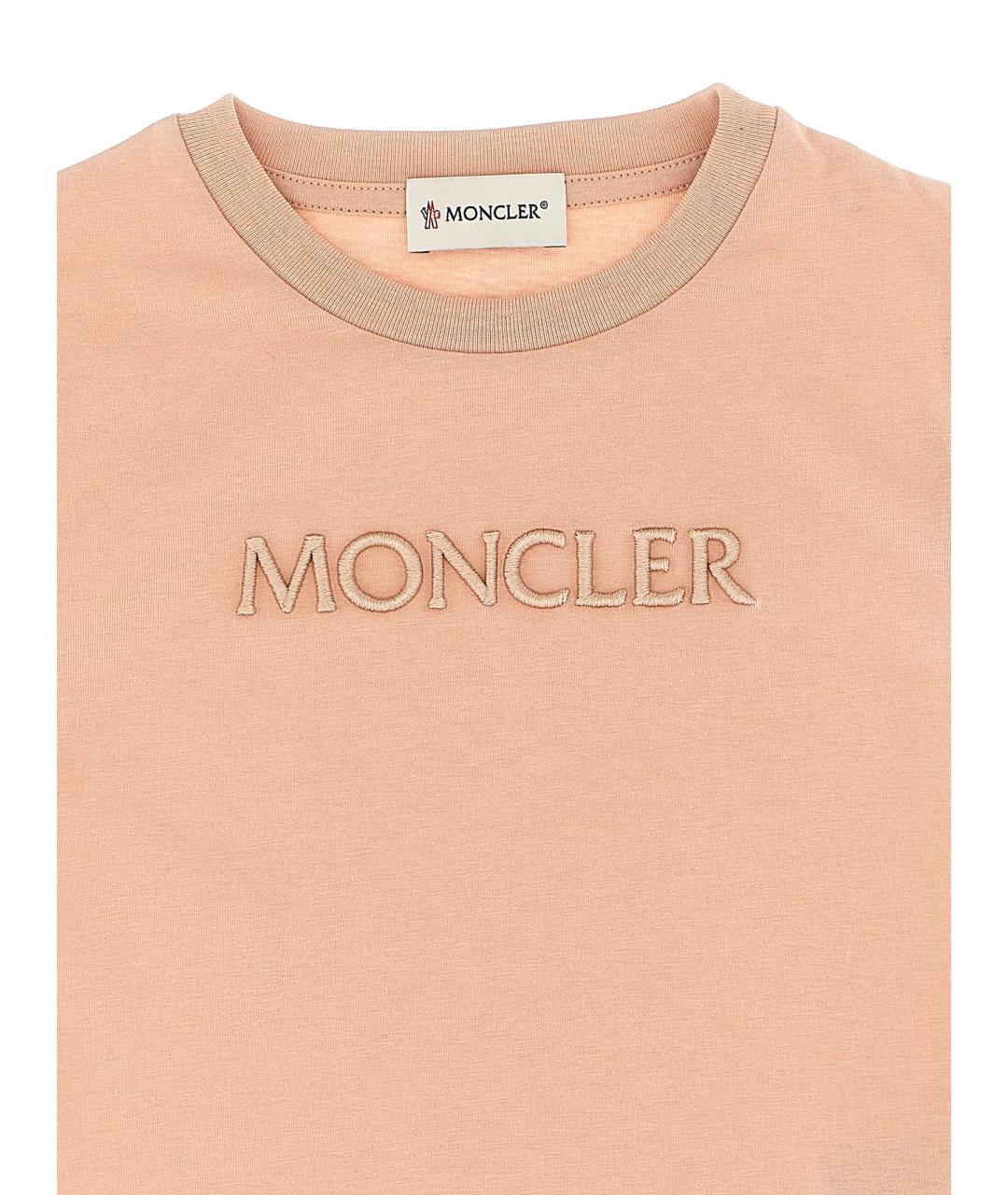 MONCLER ENFANT Розовый хлопковый детская футболка / топ, фото 3