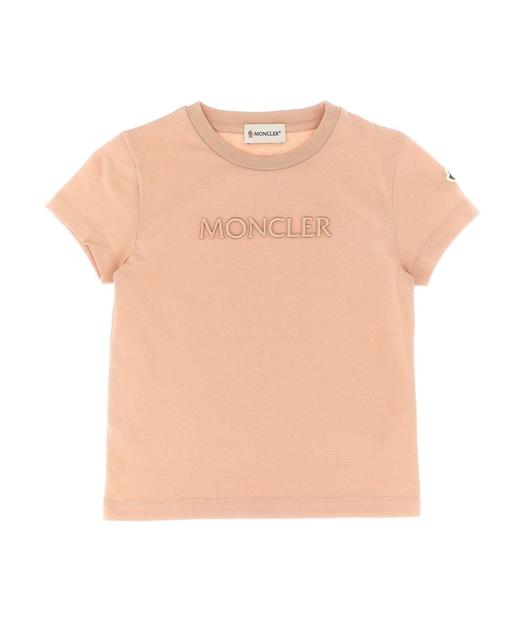 MONCLER ENFANT Розовый хлопковый детская футболка / топ, фото 1
