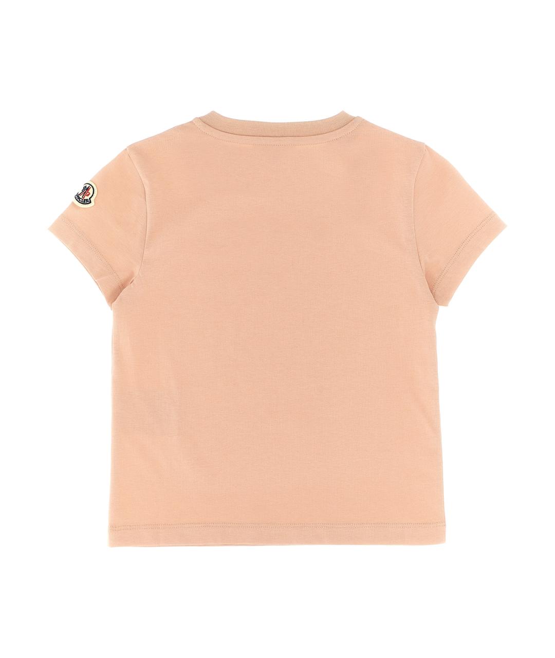 MONCLER ENFANT Розовый хлопковый детская футболка / топ, фото 2