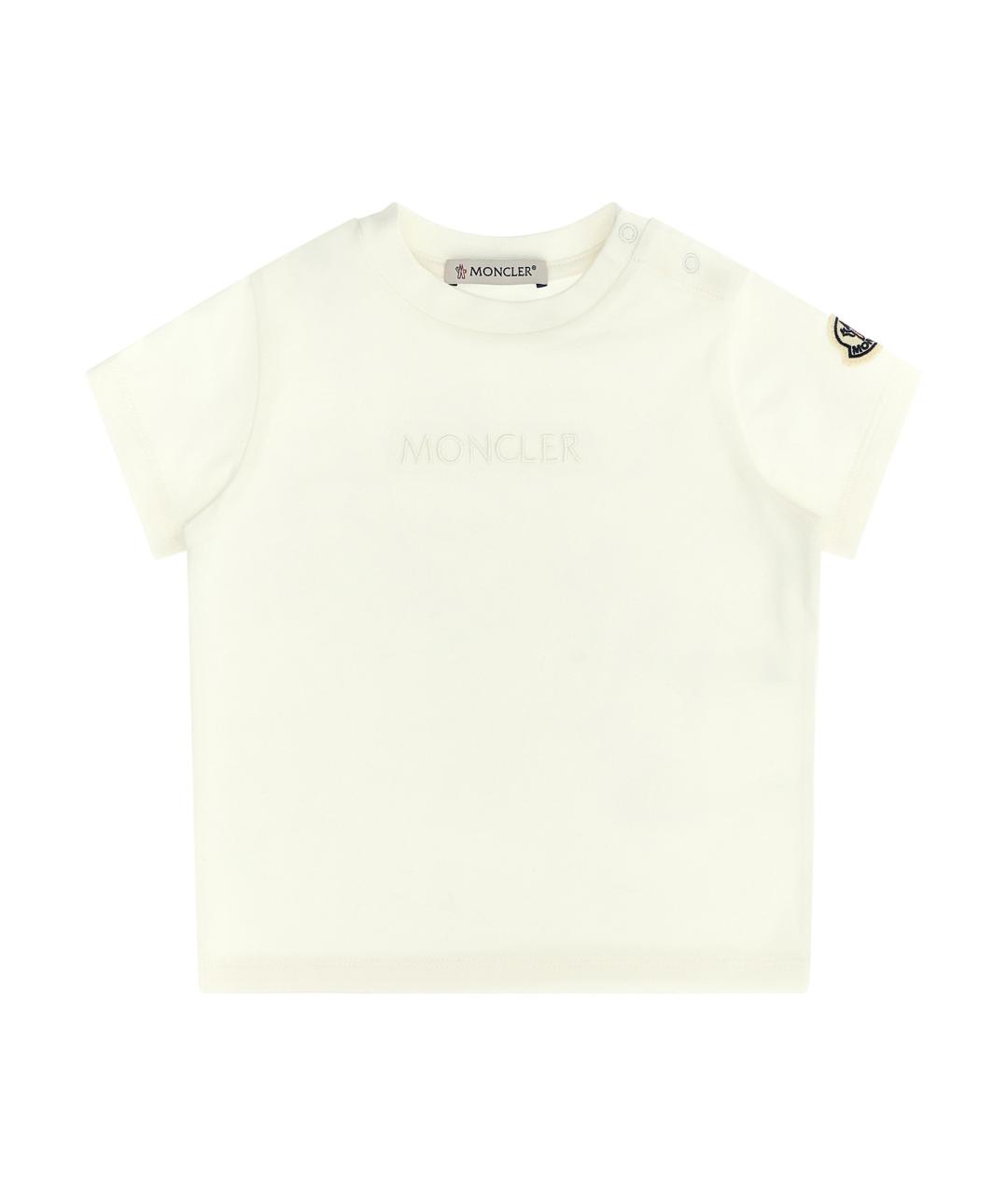 MONCLER ENFANT Белый хлопковый футболка / топ, фото 1