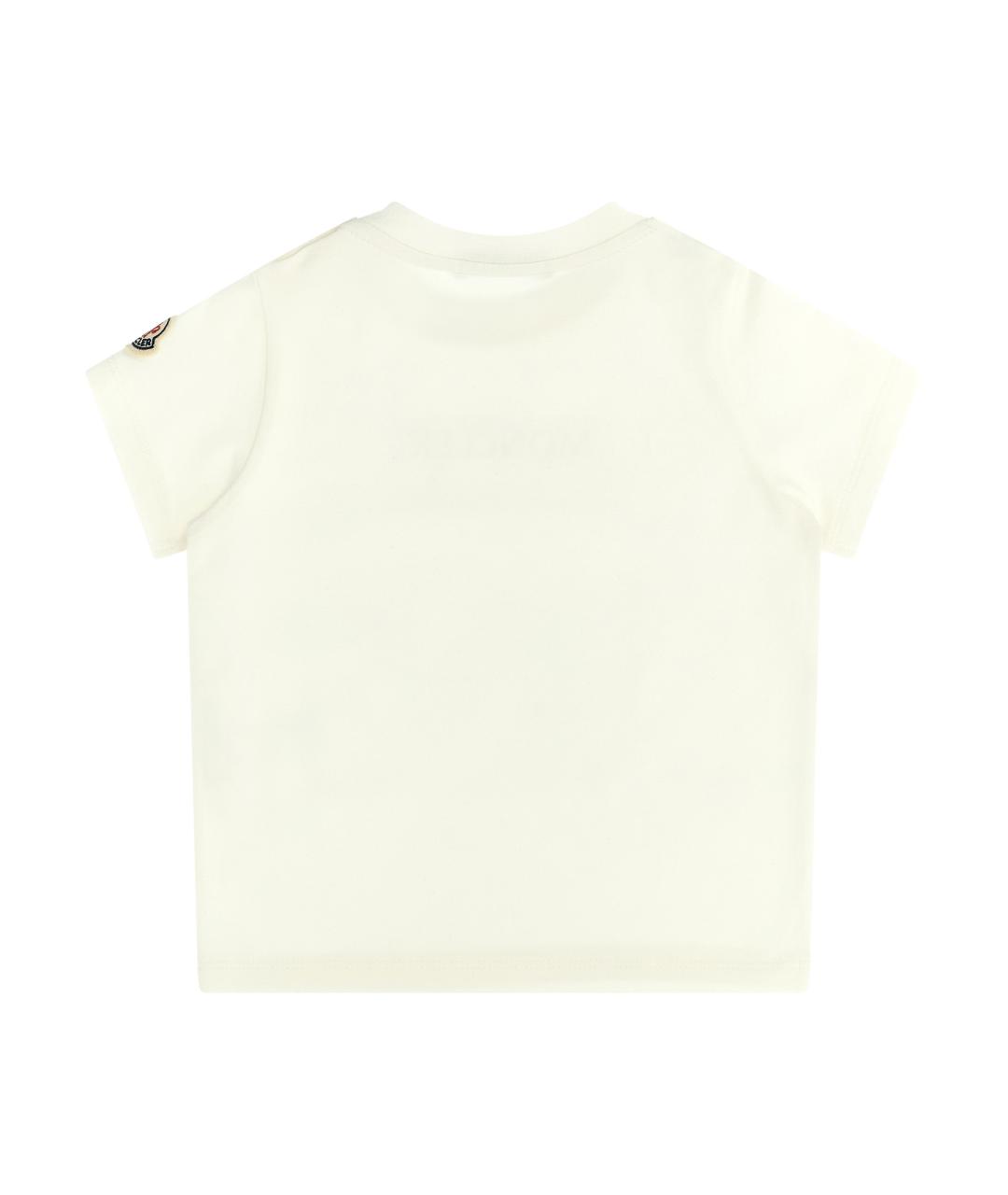 MONCLER ENFANT Белый хлопковый футболка / топ, фото 2