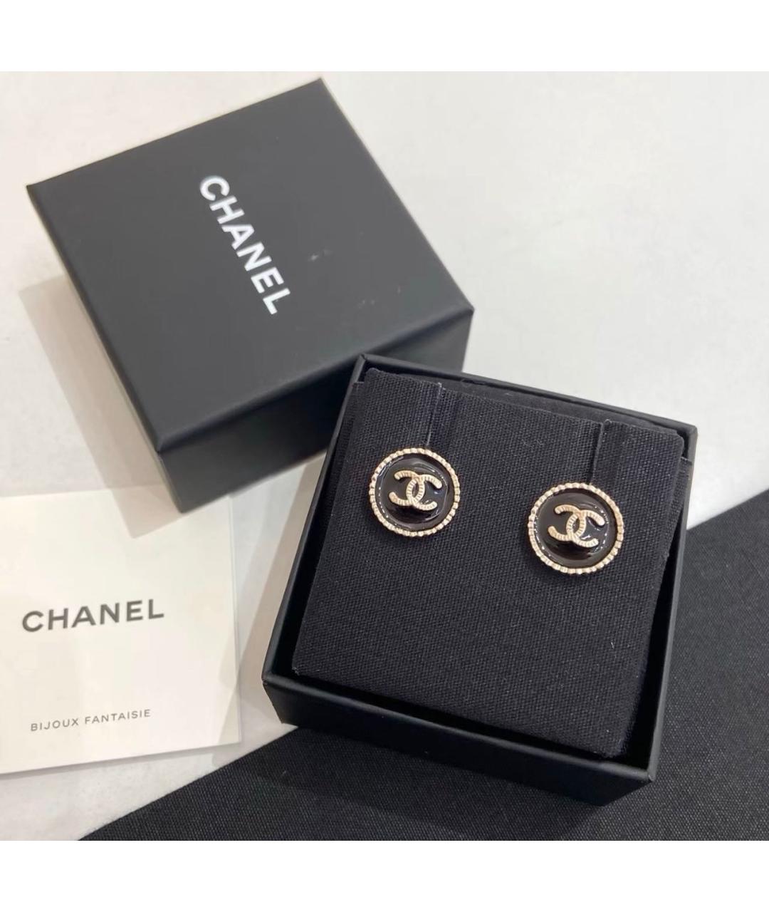 CHANEL Черные серьги, фото 6