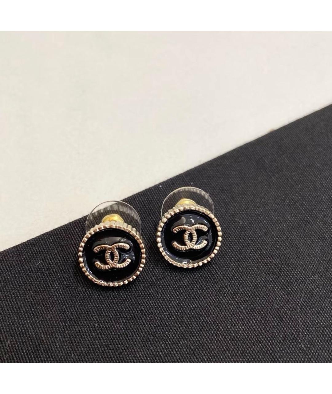 CHANEL Черные серьги, фото 2