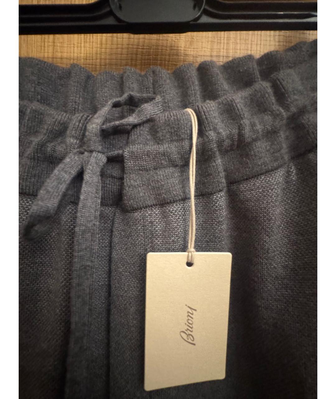 BRIONI Серые шерстяные повседневные брюки, фото 8