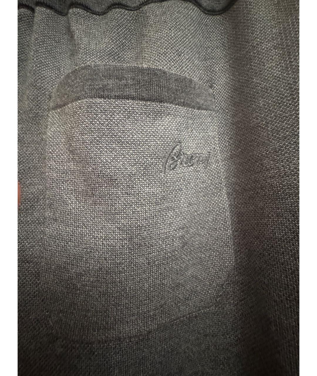 BRIONI Серые шерстяные повседневные брюки, фото 7