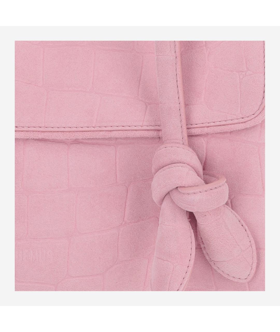 JACQUEMUS Розовая кожаная сумка тоут, фото 4