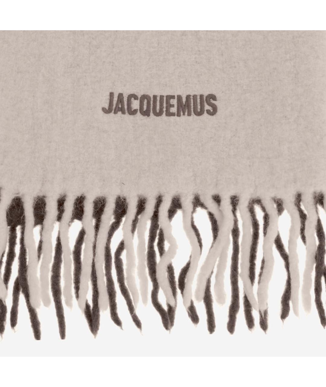 JACQUEMUS Бежевый шерстяной шарф, фото 3