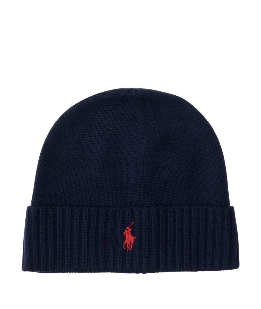 POLO RALPH LAUREN Темно-синяя шерстяная шапка, фото 1