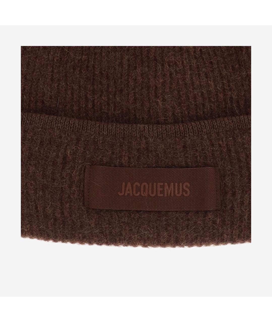 JACQUEMUS Коричневая шерстяная шапка, фото 3