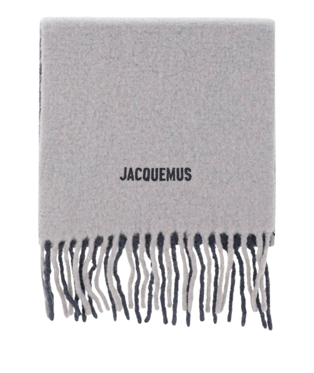 JACQUEMUS Серый шерстяной шарф, фото 1