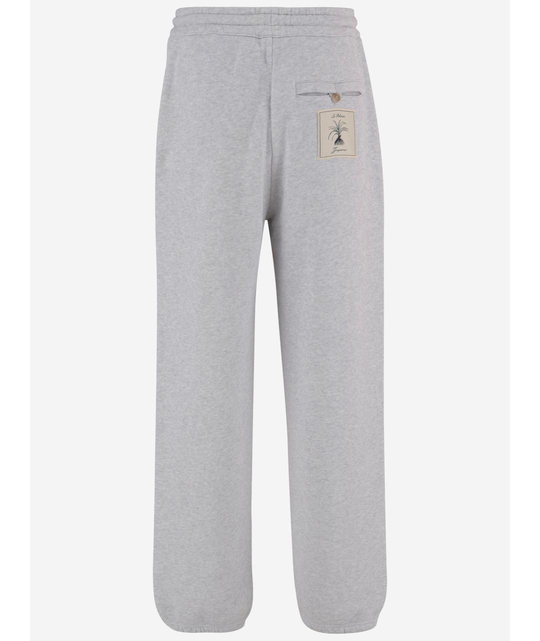 JACQUEMUS Серые хлопковые повседневные брюки, фото 2