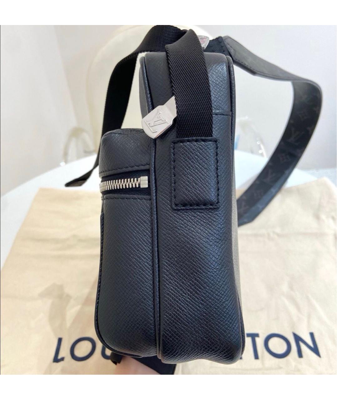 LOUIS VUITTON Черная кожаная сумка на плечо, фото 4