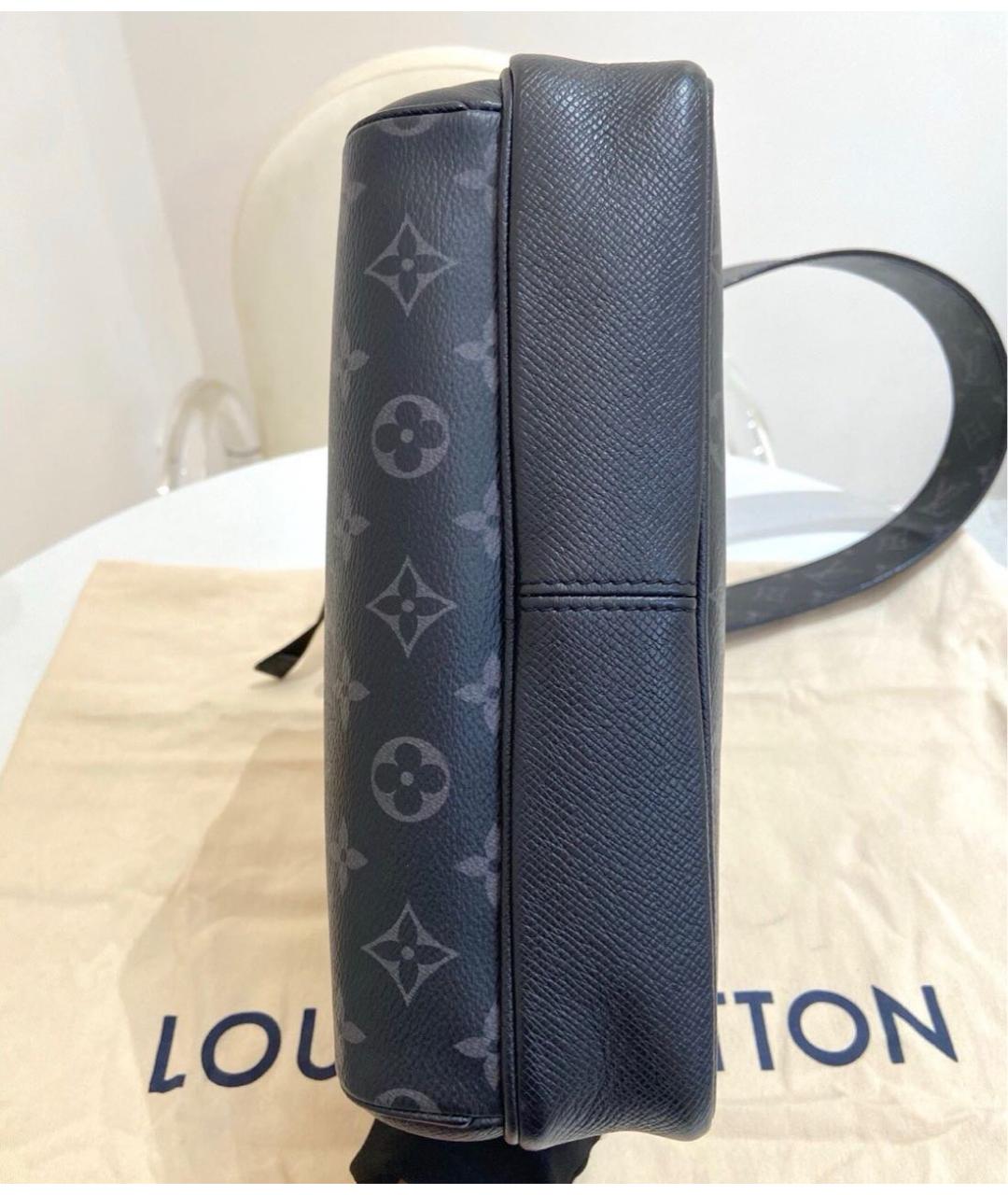 LOUIS VUITTON Черная кожаная сумка на плечо, фото 5