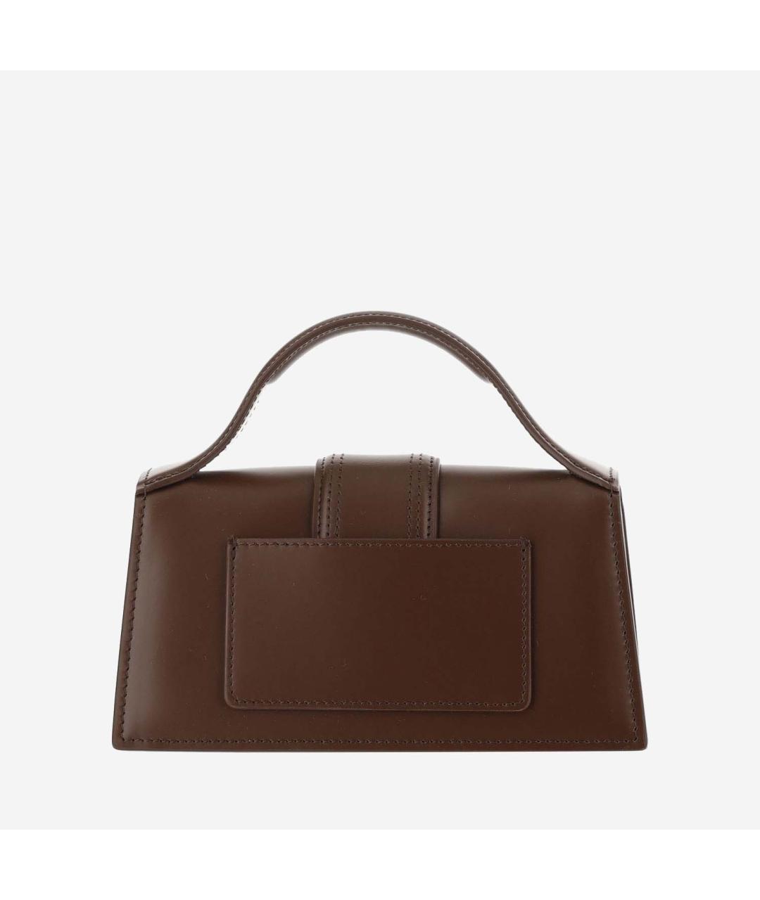 JACQUEMUS Коричневая кожаная сумка с короткими ручками, фото 3