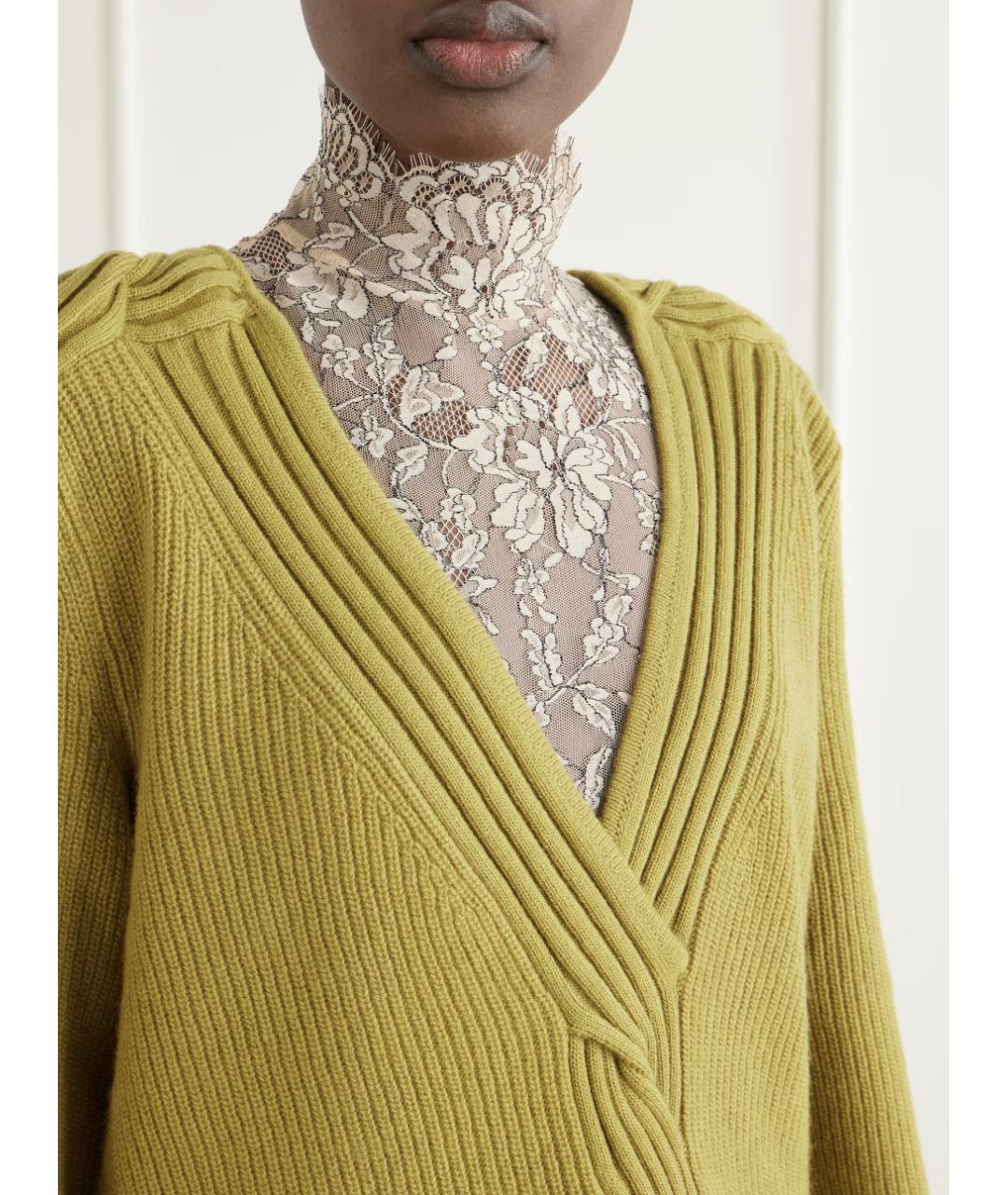 VALENTINO Горчичный шерстяной джемпер / свитер, фото 8