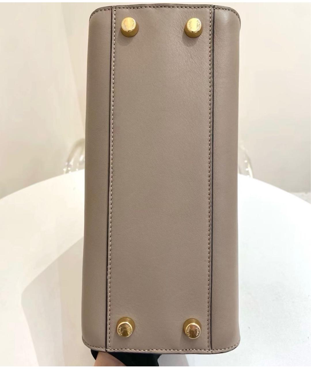 FENDI Бежевая кожаная сумка через плечо, фото 5
